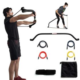 Stretch Bow Resistance Bands and Bar System Portable Home Gym