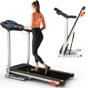 Folding Treadmill 2.5HP 12KM/H, Foldable Home Fitness Equipment with LCD for Walking & Running, Cardio Exercise Machine, 4 Incline Levels