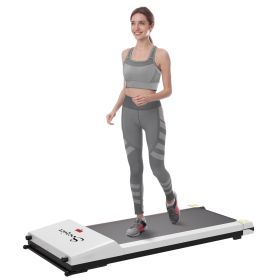 Soozier Under Desk Treadmill, Portable Walking Pad with Foldable Wheels