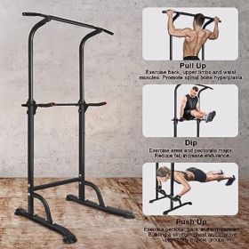 Sport Power Tower Workout Dip Station Pull Up Bar, Height Adjustable