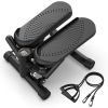 Mini Stair Stepper Machine with Resistance Bands 330lbs-Black