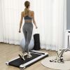 Soozier Under Desk Treadmill, Portable Walking Pad with Foldable Wheels