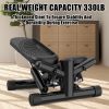 Mini Stair Stepper Machine with Resistance Bands 330lbs-Black