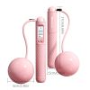 1pc Pink Cordless Adjustable Jump Rope With Weighted Ball And Intelligent Counter Screen