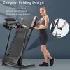 Electric Motorized Treadmill with Audio Speakers; Max. 10 MPH