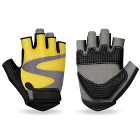 OZERO Men's Cycling Biker Gloves Fingerless Gym gloves Breathable MTB Accesories Motorcycle Sports Gloves Cycling Equipment (Color: YELLOW, size: XL)