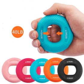 40-80LB Strength Hand Grip Ring; Muscle Power Training Silicone Ring; Fitness Body Building Carpal Expander Training Finger Ring (Color: Black-70-80BL)