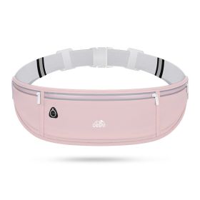 Slim Running Pack Exercise Waist Pack Belt Pouch Bags (Color: Pink)