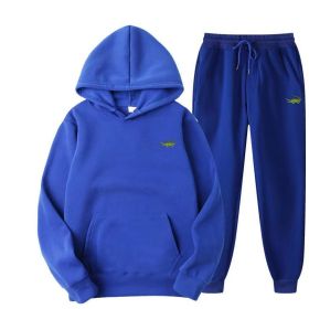 2 Piece Men's Fashion Casual Tracksuit (Color: Blue, size: M(165cm 60kg))