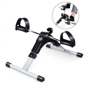 Indoor Under Desk Arms Legs Folding Pedal Exercise Bike With Electronic Display (Type: Exercise & Fitness, Color: As show the pic)