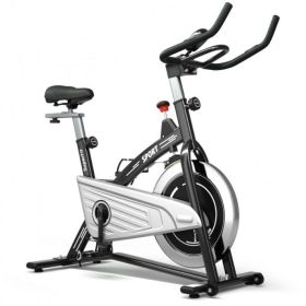 Indoor Gym Exercise Cycling Bike Smooth Belt Drive (Type: Professional Exercise Bikes, Color: Black & Silver)