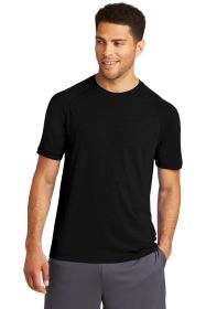 Sport-Tek PosiCharge Tri-Blend Wicking Raglan Tee ST400 (Color: Black Triad Solid, size: XS)