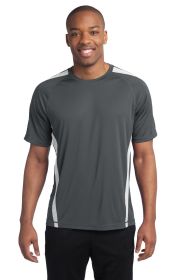 Sport-Tek Colorblock PosiCharge Competitor Tee ST351 (Color: Iron Grey/ White, size: 4XL)