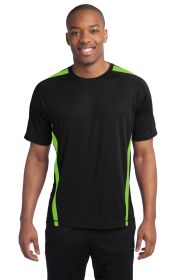 Sport-Tek Colorblock PosiCharge Competitor Tee ST351 (Color: Black/ Lime Shock, size: XL)