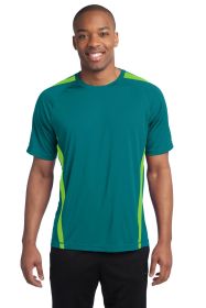 Sport-Tek Colorblock PosiCharge Competitor Tee ST351 (Color: Tropic Blue/ Lime Shock, size: 4XL)