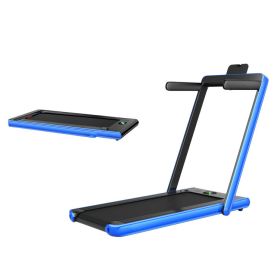 2.25HP 2 in 1 Folding Treadmill with APP Speaker Remote Control (Color: Navy)