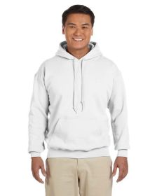 Pack Of 5 Gildan G185 Adult Heavy Blend 8 oz., 50/50 Hooded Sweatshirt (Color: White, size: M)