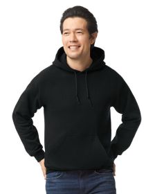 Pack Of 5 Gildan G185 Adult Heavy Blend 8 oz., 50/50 Hooded Sweatshirt (Color: Black, size: M)