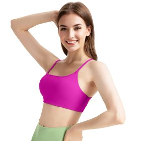 1Pc/3Pcs Women Cross Back Sport Bras Padded Strappy Crop Open Back Low Impact Bras Sexy Fitness Tank Tops (Color: 1PcBrown+1PcRoseRed+1PcWhite, size: S)