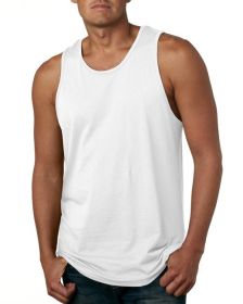 Next Level Apparel 3633 Men's Cotton Tank (Color: White, size: L)