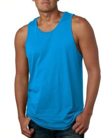 Next Level Apparel 3633 Men's Cotton Tank (Color: Turquoise, size: 2XL)