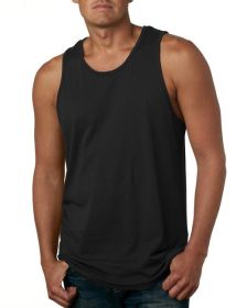 Next Level Apparel 3633 Men's Cotton Tank (Color: Black, size: L)