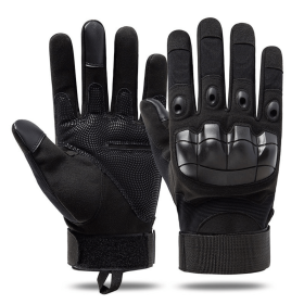 Unisex Airsoft Sports Gloves with Touchscreen Fingertip Capability (Color: Black, size: L)