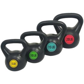 Wide Grip Kettlebell Exercise Fitness Weight Set, 3-Pieces (size: 50lbs Set)