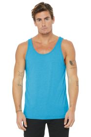 BELLA+CANVAS Unisex Jersey Tank BC3480 (Color: Aqua Triblend, size: M)