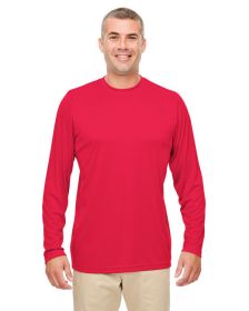 UltraClub 8622 Men's Cool & Dry Performance Long-Sleeve Top (Color: Red, size: S)