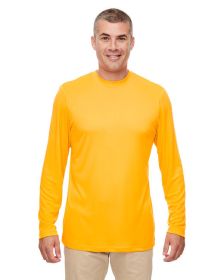 UltraClub 8622 Men's Cool & Dry Performance Long-Sleeve Top (Color: Gold, size: S)