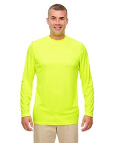 UltraClub 8622 Men's Cool & Dry Performance Long-Sleeve Top (Color: BRIGHT YELLOW, size: S)