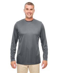 UltraClub 8622 Men's Cool & Dry Performance Long-Sleeve Top (Color: Charcoal, size: S)