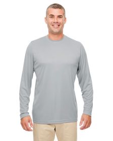 UltraClub 8622 Men's Cool & Dry Performance Long-Sleeve Top (Color: grey, size: 4XL)