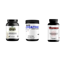 Anabolic Bundle Protein, Creatine Testosterone Booster (Protein: Absolute Whey Vanilla, Creatine and Testosteron: Creatine and Testosterone)