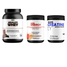 Gym Rat Bundle Protein, Pre-Workout, Creatine (Protein: Absolute Whey Chocolate, Pre-Workout and Creatine: Pure Energy and Creatine)