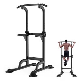 Power Tower Workout Dip Station Pull Up Bar (Color: As Picture)