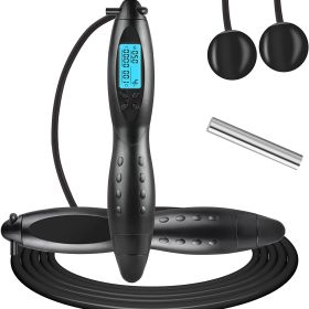 1pc Jump Rope With Digital Calorie Counter And Time Setting (Color: Black Color)