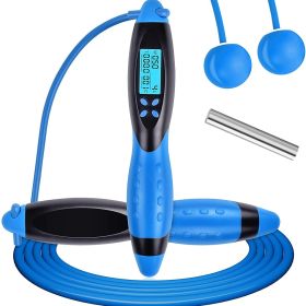 1pc Jump Rope With Digital Calorie Counter And Time Setting (Color: Blue)