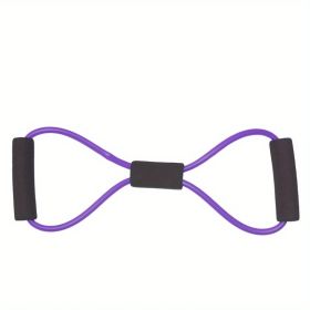 8-shaped Yoga Elastic Tension Band For Men Women (Color: Purple)